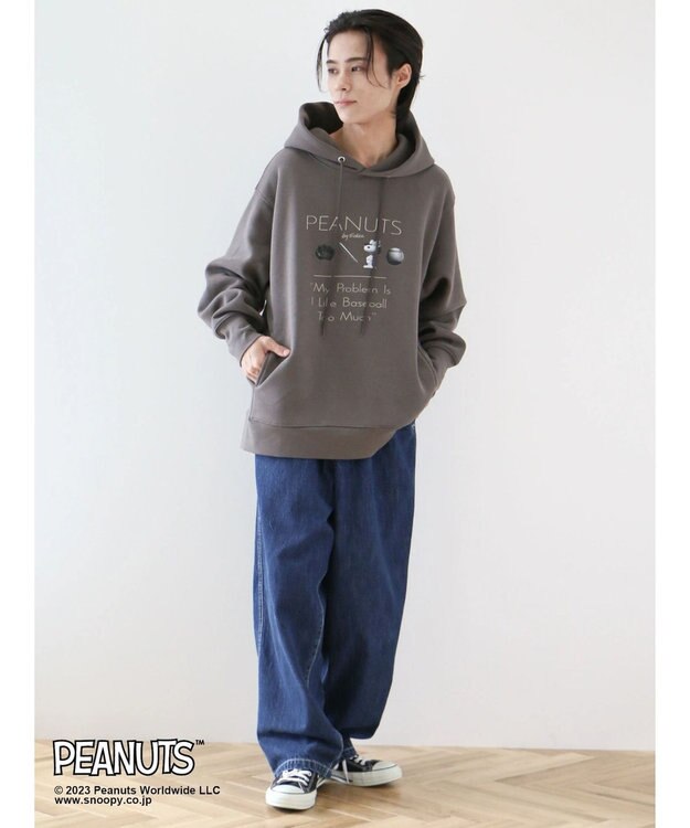 CRAFT STANDARD BOUTIQUE ＰＥＡＮＵＴＳ裏起毛スウェットパーカー Charcoal Gray