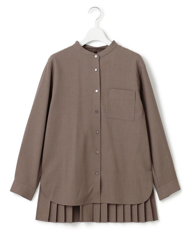 J.PRESS YORK STREET 【WOMEN】バックプリーツ ブラウス ブラウン系