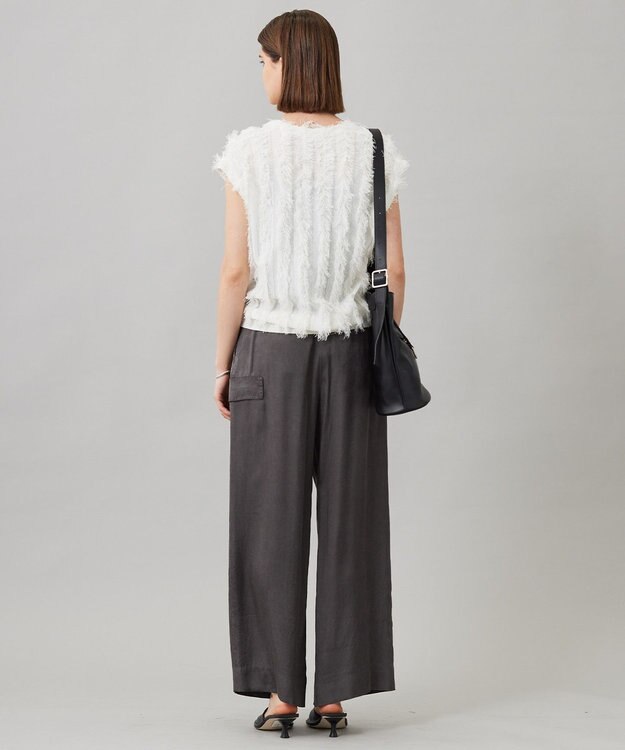 ICB L 【洗える】 キュプラピグメントクロス カーゴパンツ チャコール系