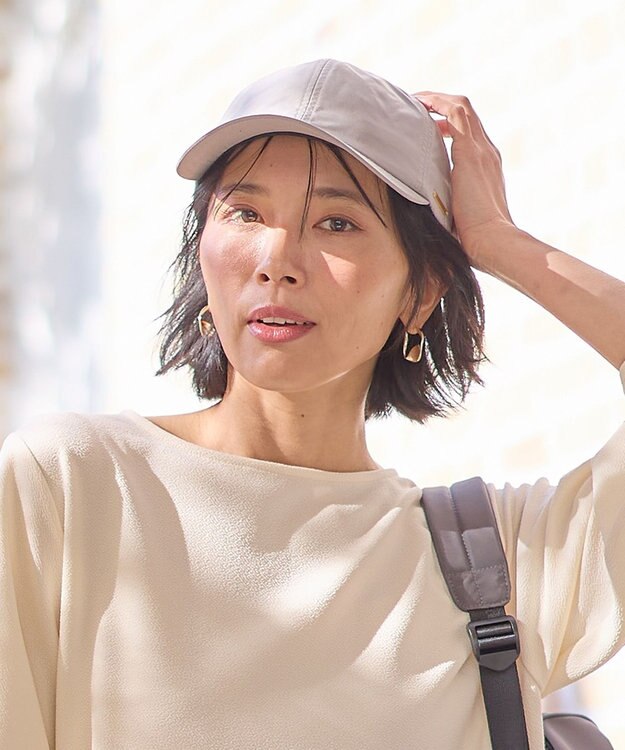 ANY 【UVケア/手洗い可/吸水速乾/ポケッタブル/サイズ調整可】プレート付キャップ グレージュ
