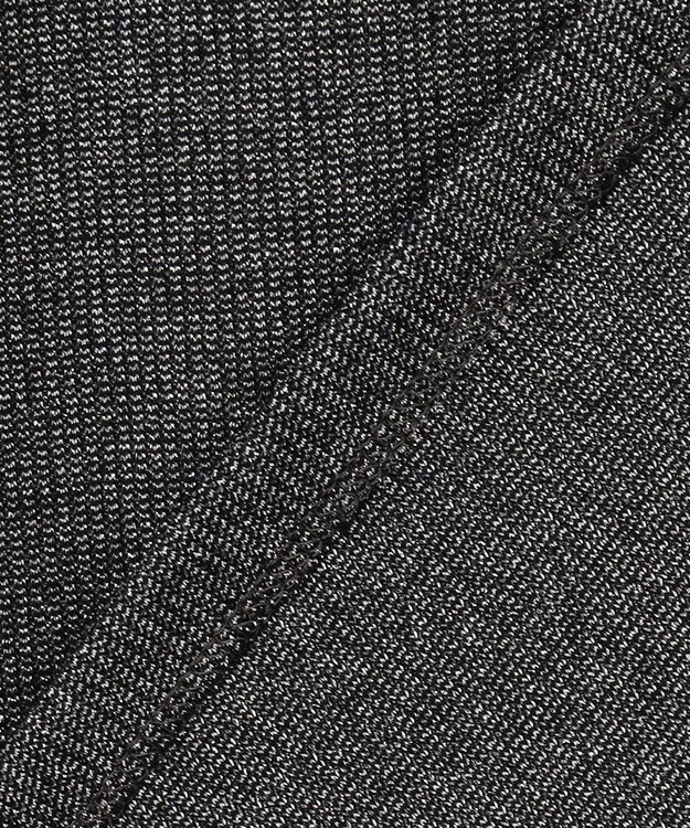 ICB L 【洗える】 シャイニーリブテレコ プルオーバー ブラック×シルバー系