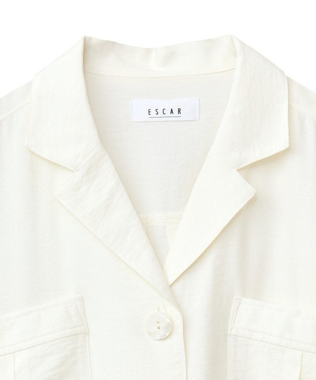 Green Parks ■ＥＳＣＡＲ　リネンライクオーバーサイズジャケット Off White