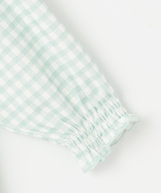 組曲 KIDS 【80-100㎝】シャーリングチェック トップス ミント系5