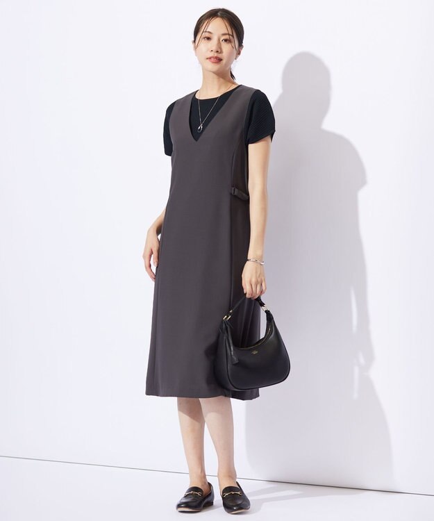 J.PRESS LADIES リバーシブルドロップエポ ネックレス ネイビー系