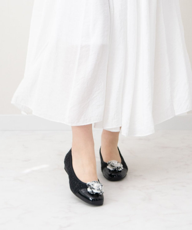 Bridget Birkin ＜3E＞【Bridget Birkin Walk】フラワーパールウォーキングパンプス ブラック