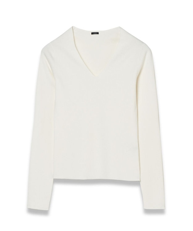 JOSEPH 【FOUNDATIONS】シルクストレッチ　Vネックニット Ivory