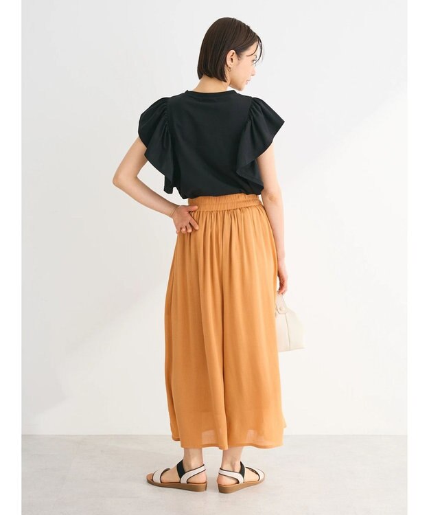 Green Parks ・ＳＵＧＡＲ　ＳＰＯＯＮ＜ＣＯＯＬ＞ラッフルスリーブＴＥＥ Black