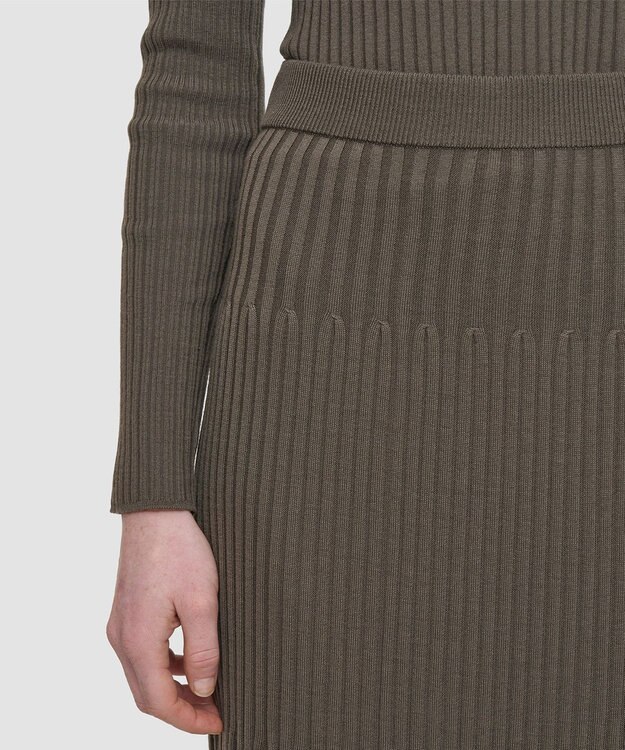 JOSEPH 【洗える】メリノウールリブ　ニットスカート Mushroom