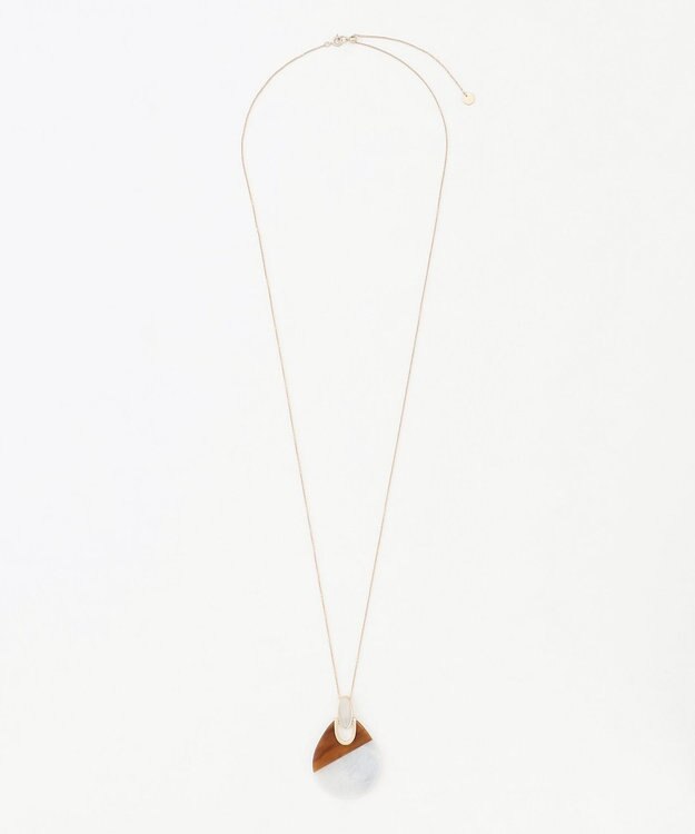 自由区 アクリルバイカラー ネックレス アイボリー×ブラウン