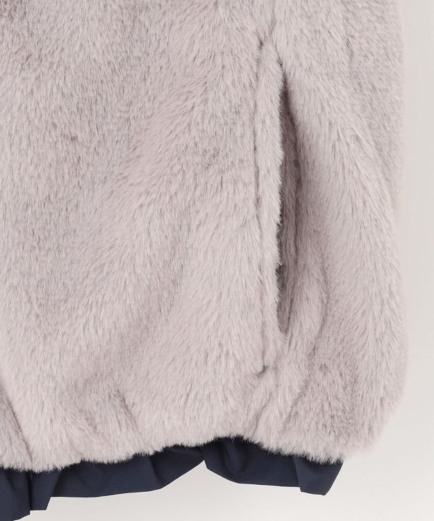 ANY KIDS ボア リバーシブル ベスト ネイビー×グレージュ