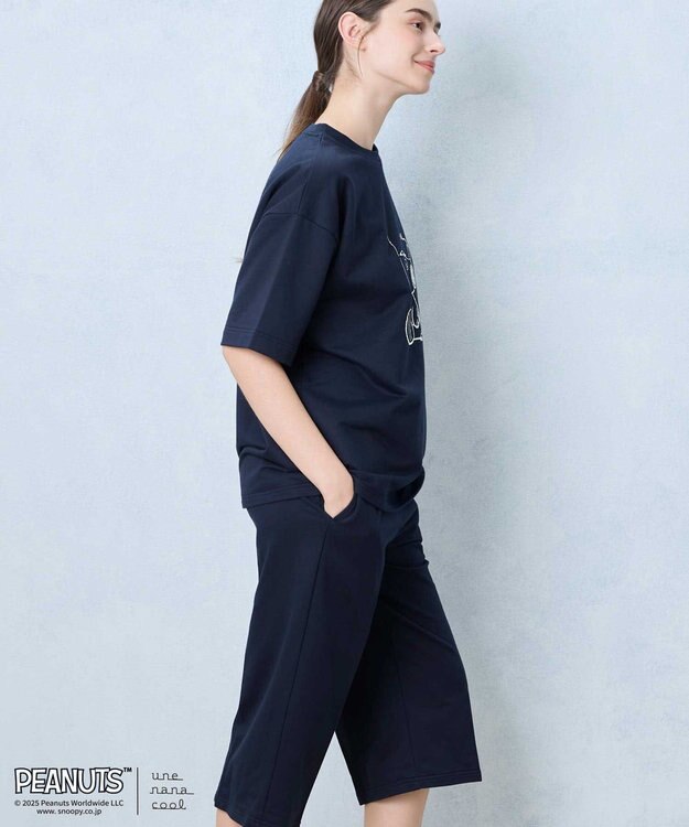 une nana cool 【綿100％】度詰コーマシルケットミニ裏毛パジャマ PEANUTS × une nana cool OB