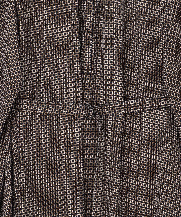 23区 【洗える】スクエアチェーンプリント ワンピース キャメル系