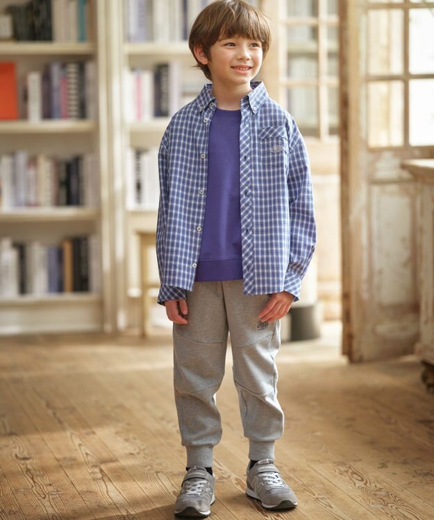 J.PRESS KIDS 【140-170cm】オックス チェックシャツ ブルー系3