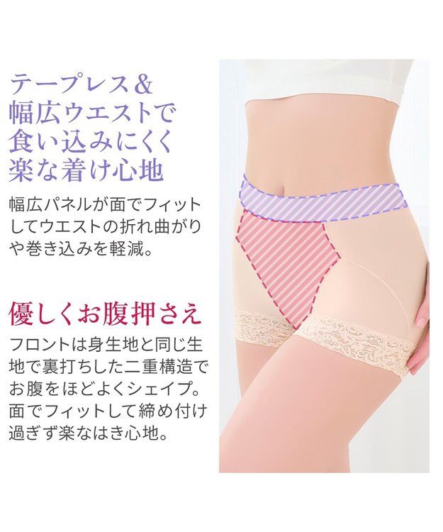 BRADELIS New York 【BRADELIS NewYork peace】すっぽりフィット綿混一分丈ショーツ25 深め 伸縮性抜群 ボーイレッグ ヌーディピンク