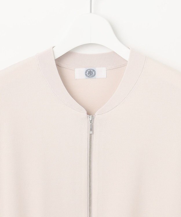 J.PRESS LADIES 【洗える】ニット ブルゾン ベージュ系