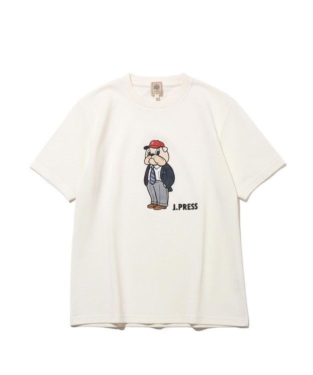 J.PRESS MEN 新デザイン【BULLDOG BOY】プリント Tシャツ ホワイト系