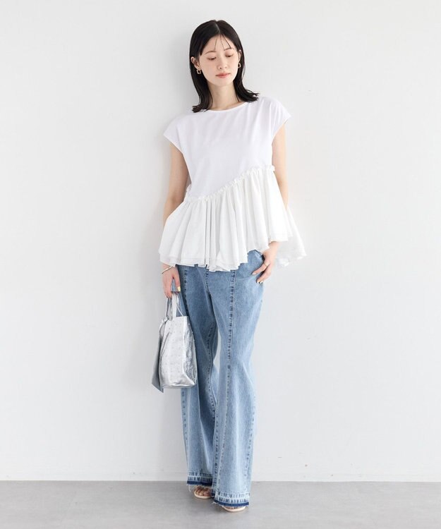YECCA VECCA アシメペプラムカットソー Off White