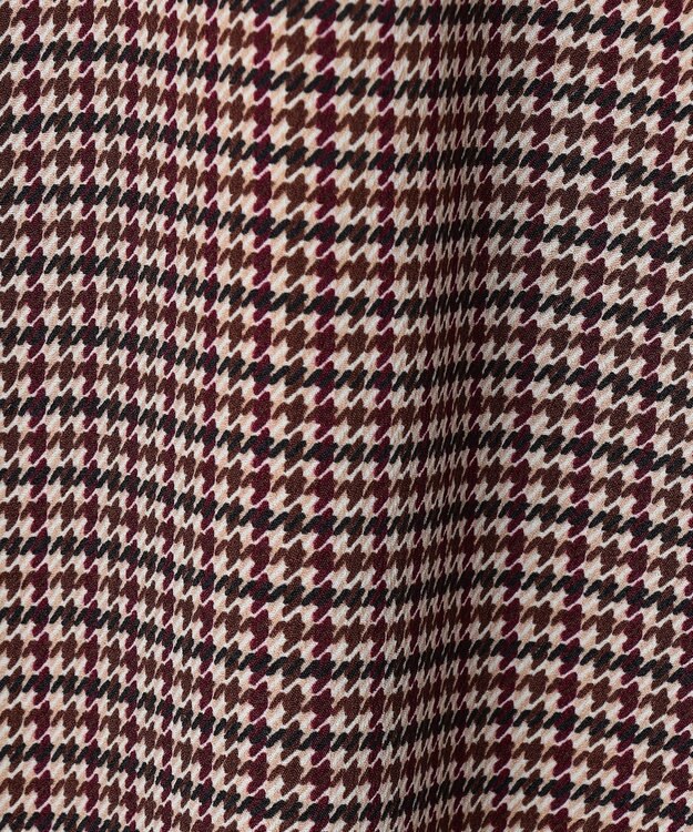 J.PRESS LADIES L デシンハウンドトゥースプリント ワンピース ブラウン系