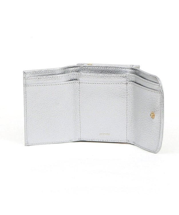 UNBILLION ペルケ perche / アクリル玉三つ折りミニサイフ シルバードット