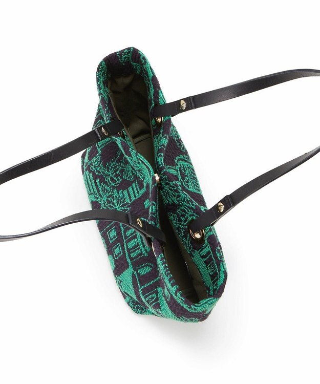 TOPKAPI 【TREASURE TOPKAPI】ジャガード生地 総柄 ミニ トートバッグ グリーン