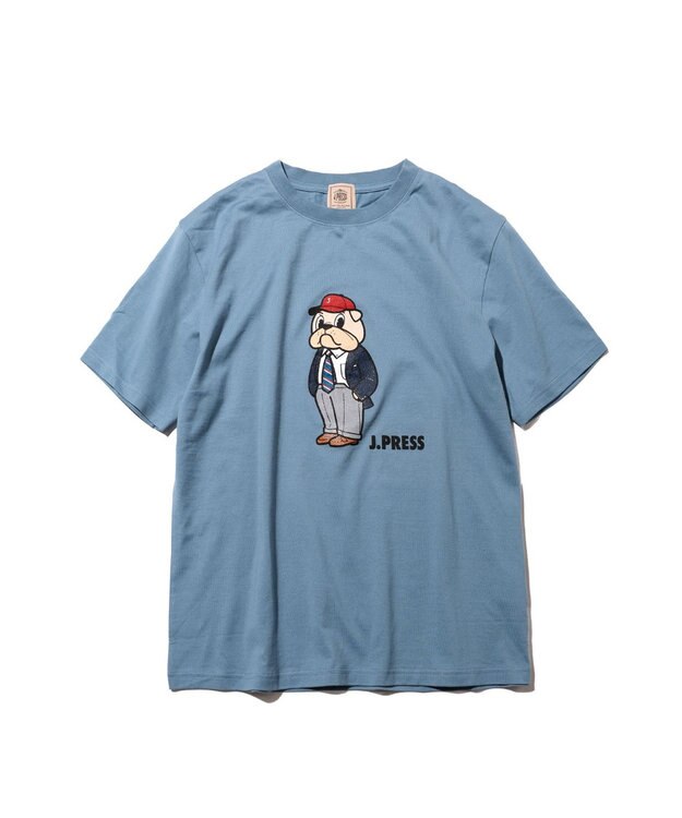 J.PRESS MEN 新デザイン【BULLDOG BOY】プリント Tシャツ サックスブルー系