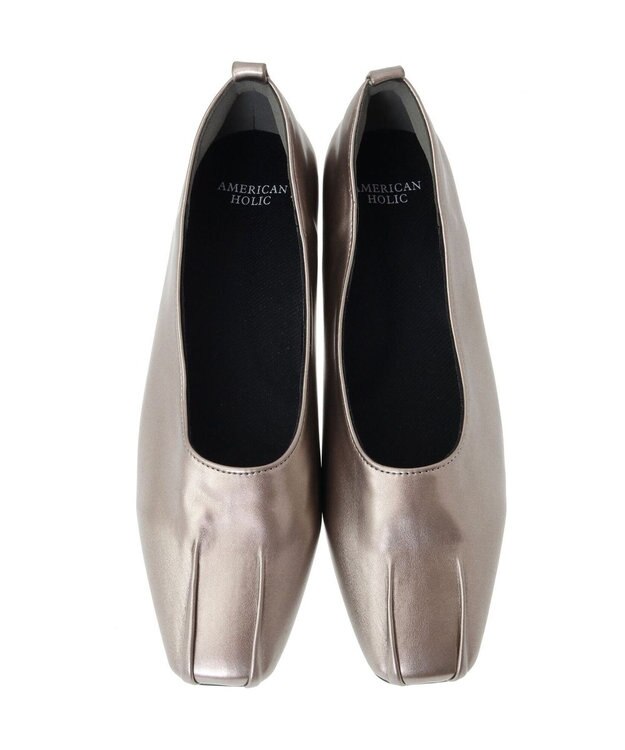 AMERICAN HOLIC 整履きフロントタックパンプス Bronze