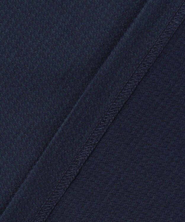 JOSEPH ABBOUD 【オーガニックコットン使用・JAPANファブリック】ミニ千鳥サッカー ポロシャツ ネイビー系