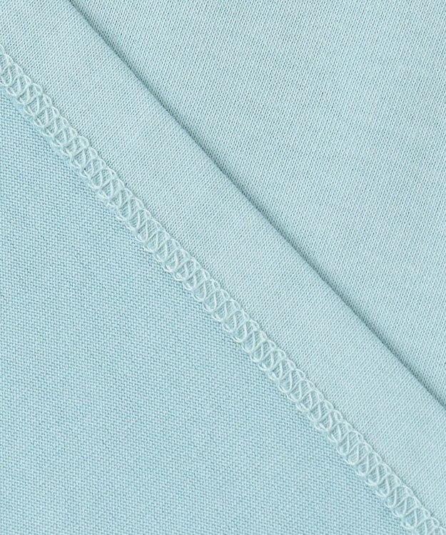 組曲 L 【洗える】プレーティングコンビブロー カットソーブラウス スカイブルー系