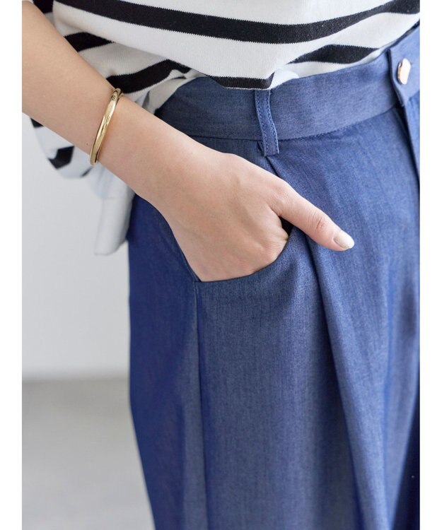 Te chichi タックポケットワイドクロップトパンツ ネイビー