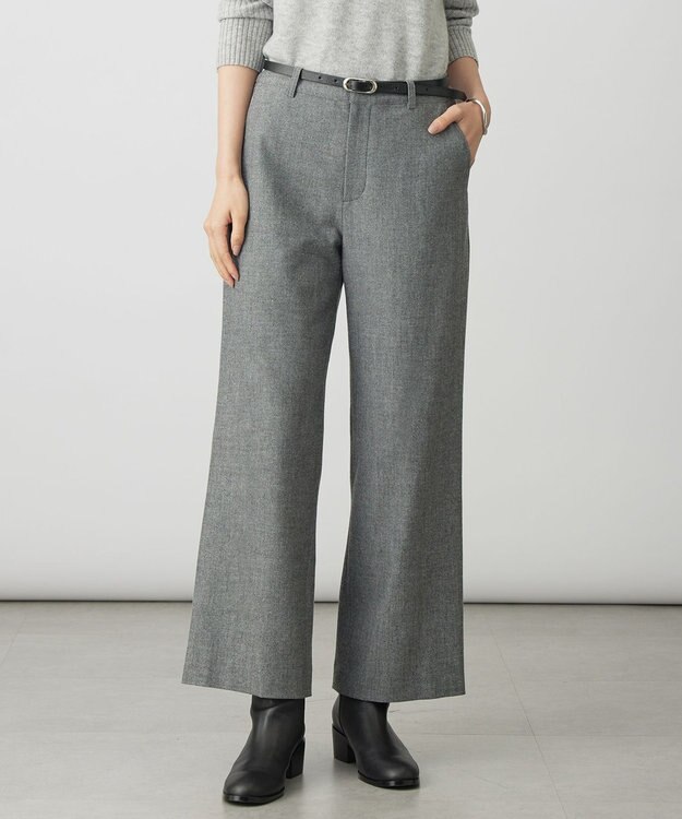 J.PRESS LADIES L チェルビック セミワイド パンツ グレー系