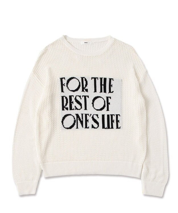 WEGO ジャガードメッシュニットビッグプルオーバー ホワイト