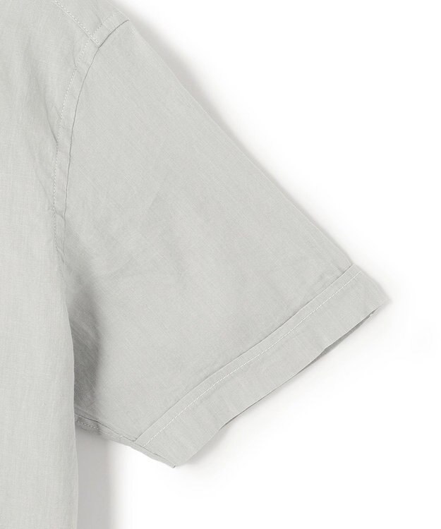 JOSEPH HOMME リネンストレッチブロード ウィングカラー半袖シャツ スカイブルー系