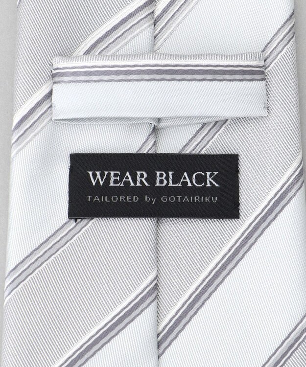 GOTAIRIKU 【WEAR BLACK】フォーマル用_ストライプ ネクタイ アイボリー系1