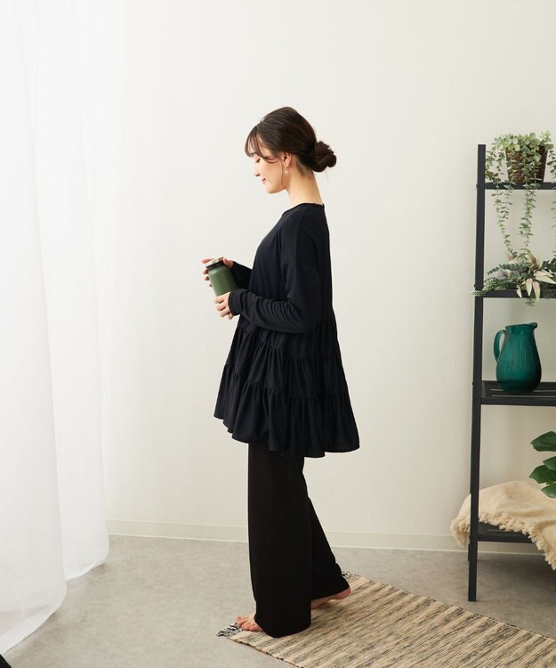 OP／FILA 【Ocean Pacific】フレアラッシュＴシャツ ブラック