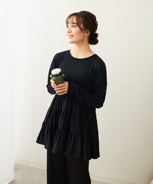 OP／FILA 【Ocean Pacific】フレアラッシュＴシャツ ブラック