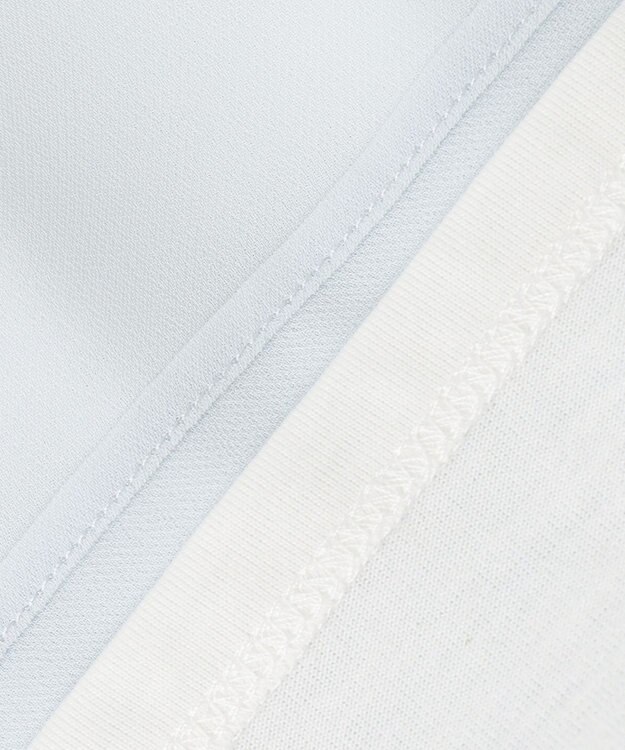 自由区 【XSサイズ～/洗える】ロイヤルシフォン ラッフルブラウス スカイブルー系