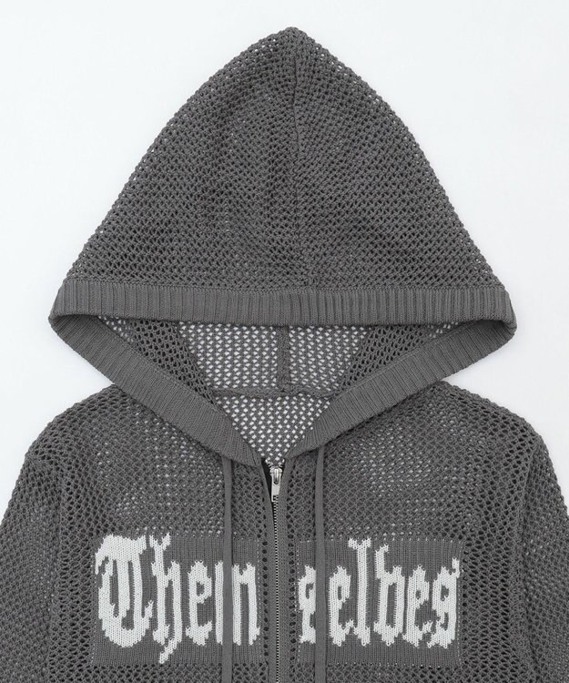 WEGO ジャガードメッシュパーカー ダークグレー