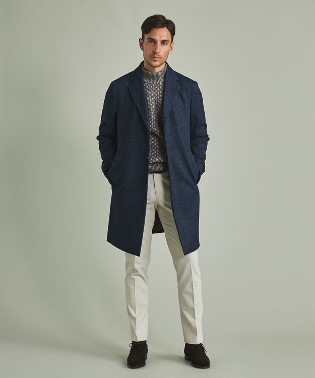 GOTAIRIKU 【AIRY MOVE】Ｔ/Ｗジャージーリラックスチェスター コート ネイビー系8