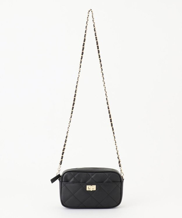 23区 ファスナー キルティング ショルダーバッグ ブラック系