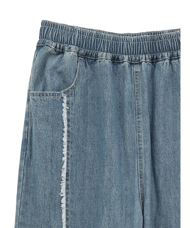 Green Parks ・Double Flags デニムフリンジラインパンツ Light Indigo