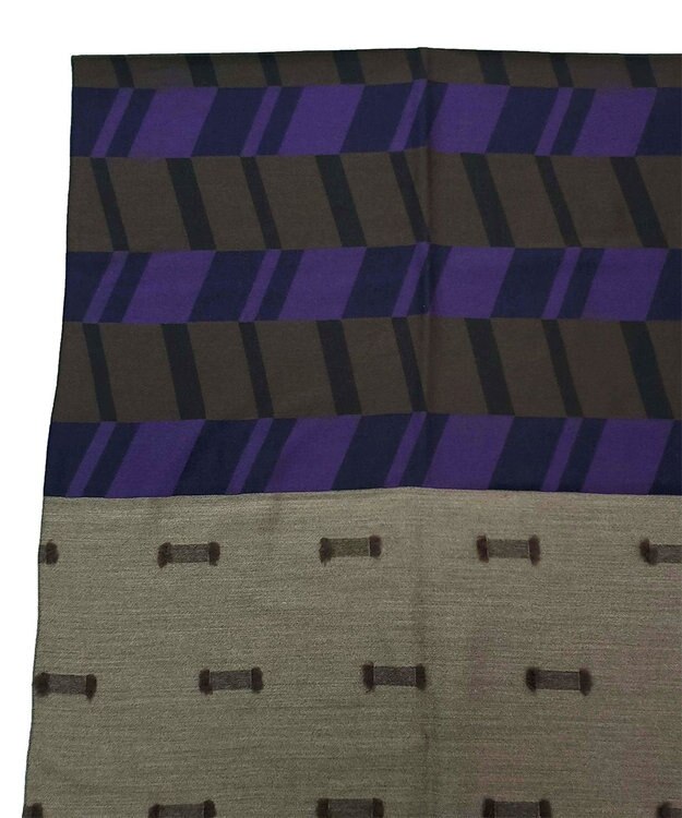 POLS ウールカットジャカードストール ベージュ