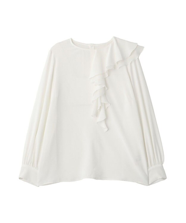 YECCA VECCA アシメラッフルブラウス Off White