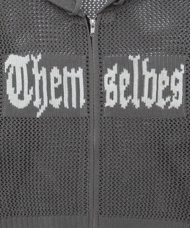 WEGO ジャガードメッシュパーカー ダークグレー