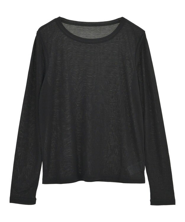 earth music&ecology クルーネックシアーテレコプルオーバー Black