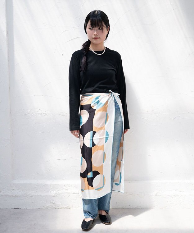 Marca ＜秋の新色！＞ 【the PORT by marca】LIGHT 大判 シルクツイル スカーフ CAMEL