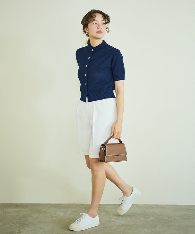 #Newans 〈花乃まりあさんコラボ〉コットンコードカーディガン ネイビー