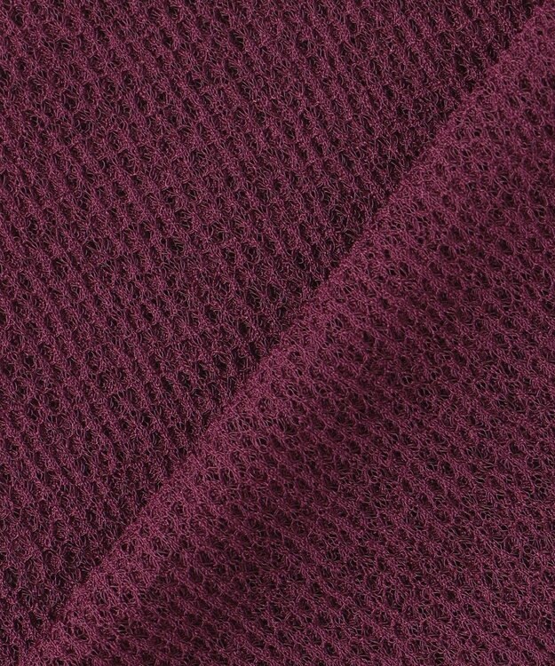 ANY L シアーワッフルロングスリーブTシャツ ワイン