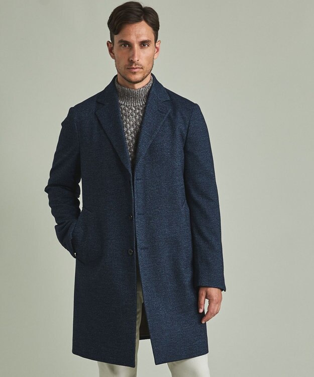 GOTAIRIKU 【AIRY MOVE】Ｔ/Ｗジャージーリラックスチェスター コート ネイビー系8