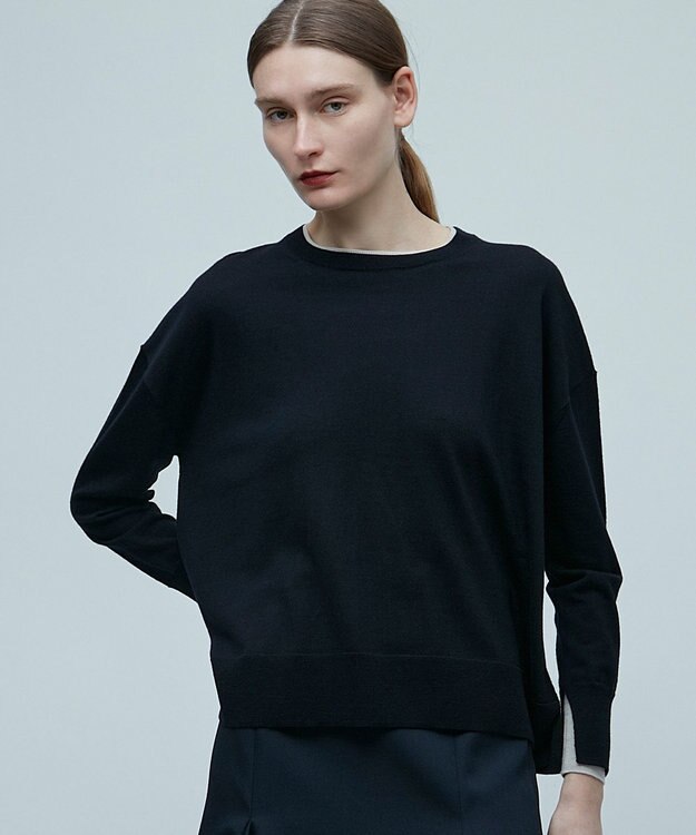 BEIGE， LA MONNAIE / クルーネックニット Navy×Bone