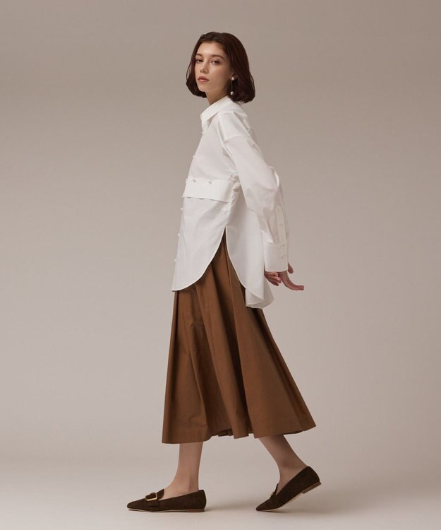 GRACE CONTINENTAL コーティングタックスカート キャメル